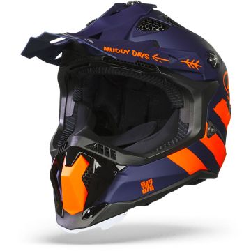 LS2 MX700 Subverter Cargo Mat Blauw Fluo Oranje Crosshelm