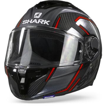 Shark Spartan GT Carbon Kromium DUR Carbon Chroom Rood Integraalhelm