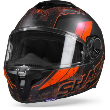 Shark Spartan GT Ryser Mat Zwart Antraciet Oranje