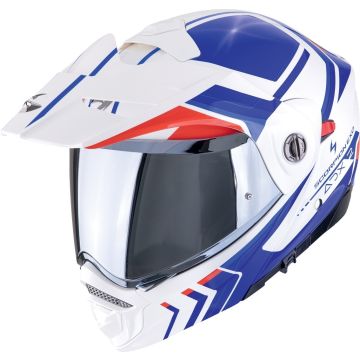 Scorpion ADX-2 Lews Wit Rood Blauw Systeemhelm