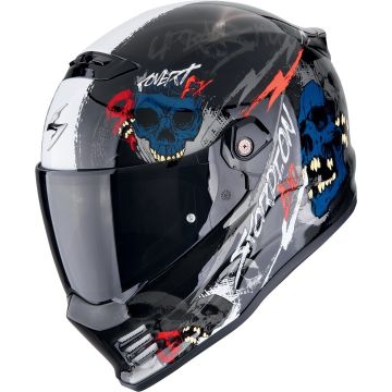 Scorpion Covert FX Skullz Zwart Grijs Rood Integraalhelm