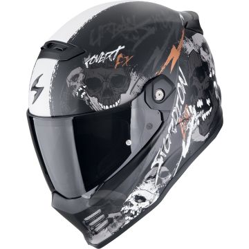 Scorpion Covert FX Skullz Zwart Grijs Oranje Integraalhelm