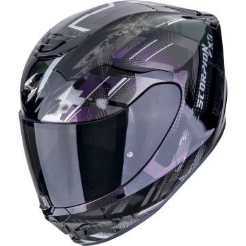 Scorpion EXO-391 Clutter Zwart Paars Zilver Integraalhelm