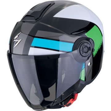Scorpion EXO-City II Blur Zwart Wit Groen Jethelm
