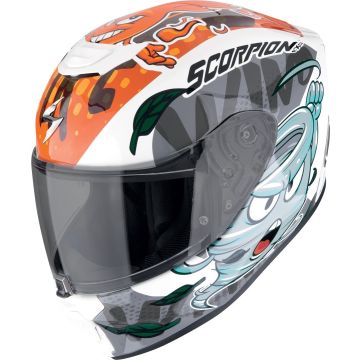 Scorpion EXO-JNR Air The4Elements Wit Blauw Oranje Kinder Motorhelm