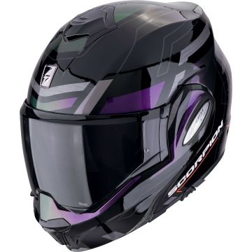 Scorpion EXO-Tech Evo Conquer Zwart Paars Systeemhelm