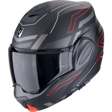 Scorpion EXO-Tech Evo Conquer Zwart Rood Systeemhelm