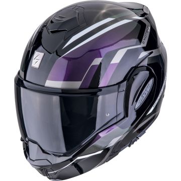 Scorpion EXO-Tech Evo Furio Zwart Paars Zilver Systeemhelm