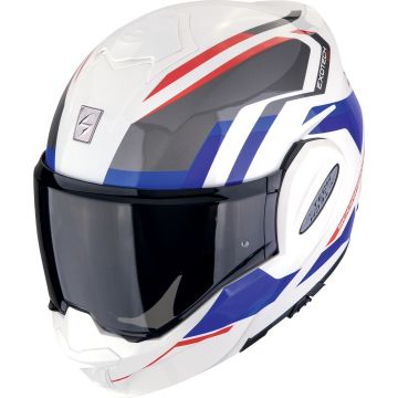 Scorpion EXO-Tech Evo Furio Wit Rood Blauw Systeemhelm
