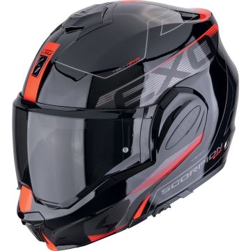 Scorpion EXO-Tech Evo Traveller Zwart Rood Systeemhelm