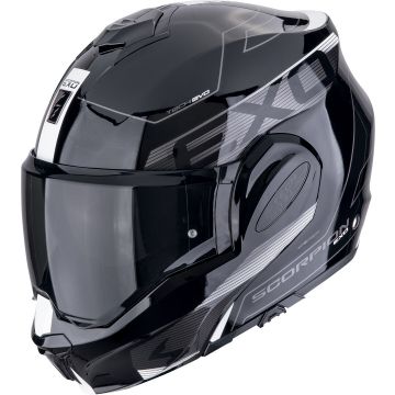Scorpion EXO-Tech Evo Traveller Zwart Wit Systeemhelm