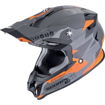 Scorpion VX-16 Evo Air Rod Grijs Oranje Crosshelm