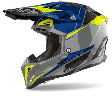 Airoh Aviator 3 Push Blauw Offroad Helm