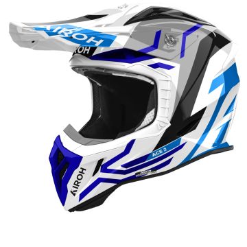 Airoh Aviator Ace 2 Ground Blauw Glanzend Offroad Helm