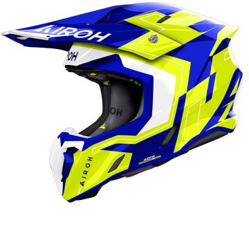 Airoh Twist 3 Dizzy Blauw Geel Offroad Helm