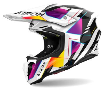 Airoh Twist 3 Rainbow Wit Paars Offroad Helm