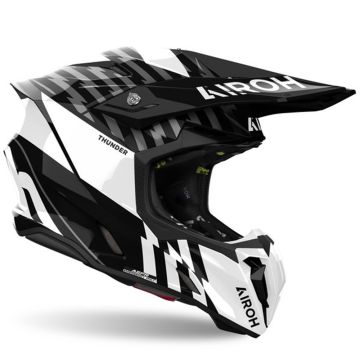 Airoh Twist 3 Thunder Zwart Wit Offroad Helm