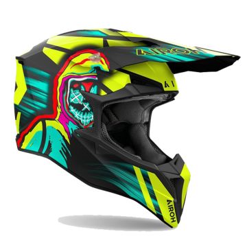 Airoh Wraaap Cyber Geel Matt Offroad Helm