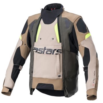 Alpinestars Halo Drystar Jas Donker Kaki Zand Fluo Geel   