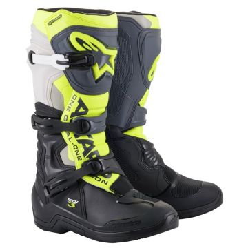 Alpinestars Tech 3 Black Cool Gray Yellow Fluo