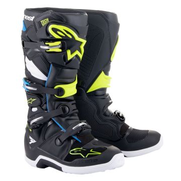 Alpinestars Tech 7 Black Enamel Blue Yellow Fluo