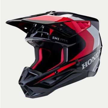Alpinestars Honda S-M5 Helm Ece 22.06 Zwart Rood Glanzend