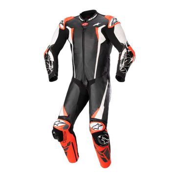 Alpinestars Racing Absolute V2 1 Pc Lederen pak Zwart Wit Rood Fluo