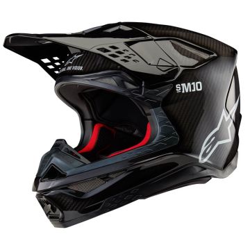 Alpinestars Supertech S-M10 Solid Helmet Ece 22.06 Black Glossy Carbon