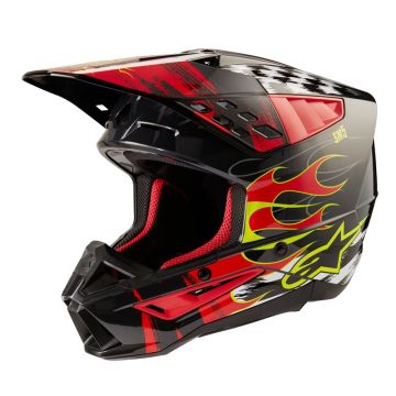 Alpinestars S-M5 Rash Helm Ece 22.06 Donkergrijs Felrood Glanzend