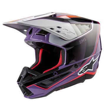 Alpinestars S-M5 Sail Helmet Ece 22.06 Violet Black Silver Glossy