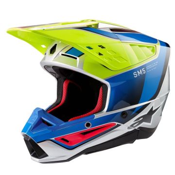 Alpinestars S-M5 Sail Helmet Ece 22.06 Yellow Fluo Enamel Blue Silv G