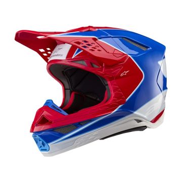 Alpinestars Supertech S-M10 Aeon Helmet Ece 22.06 Bright Red Blue Glossy