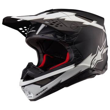 Alpinestars Supertech S-M10 Ampress Helmet Ece 22.06 Black White Matt