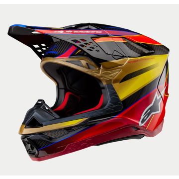 Alpinestars Supertech S-M10 Era Helmet Ece 22.06 Gold Yellow Rio Red Glossy