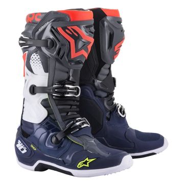 Alpinestars Tech 10 Donkergrijs Donkerblauw Fluo Rood 