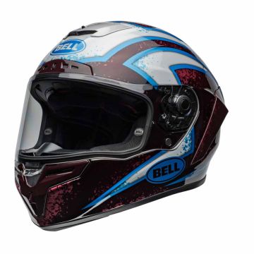 Bell Race Star DLX Flex Xenon Glanzend Rood Zilver Integraalhelm