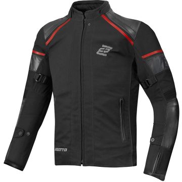 Bogotto Blizzard-X Waterdichte Zwart Rood Textiele Motorjas