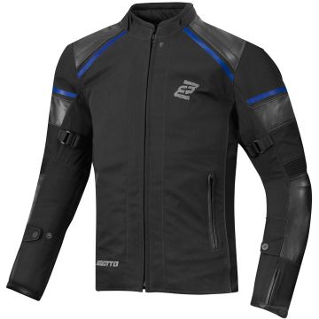 Bogotto Blizzard-X Waterdichte Zwart Blauw Textiele Motorjas