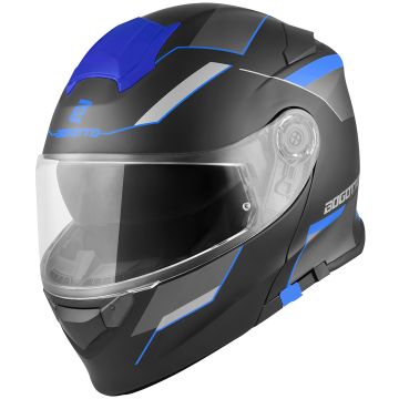 Bogotto V271 Delta Mat Zwart Blauw Systeemhelm
