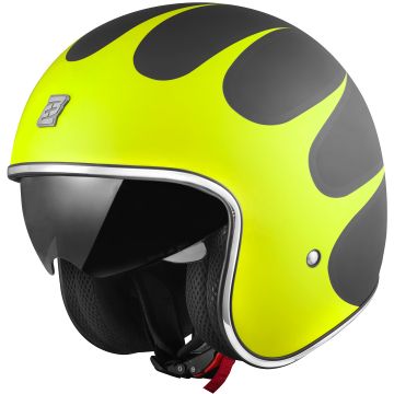 Bogotto V537 Wogi Mat Zwart Geel Jethelm