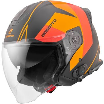 Bogotto V586 Detri BT Zwart Oranje Bluetooth Jethelm
