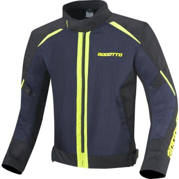 Bogotto Blaze-Air Zwart Blauw Fluo Geel Textiele Motorjas