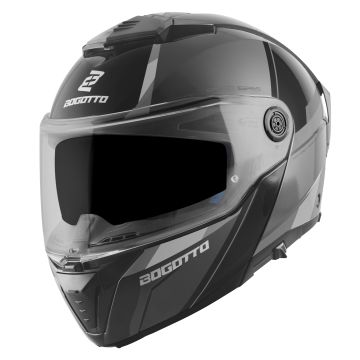 Bogotto FF404 Ezion Zwart Grijs Systeemhelm