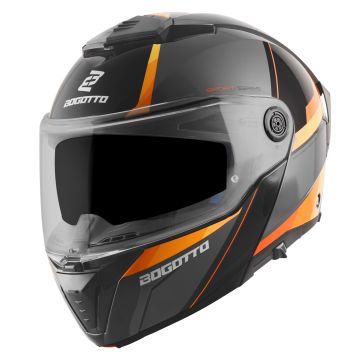 Bogotto FF404 Ezion Zwart Oranje Systeemhelm