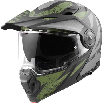 Bogotto FG-102 Safari Fiberglas Enduro Helm Zwart Grijs Groen 