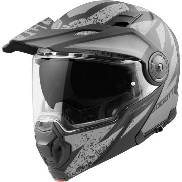 Bogotto FG-102 Safari Fiberglas Enduro Helm Zwart Grijs 