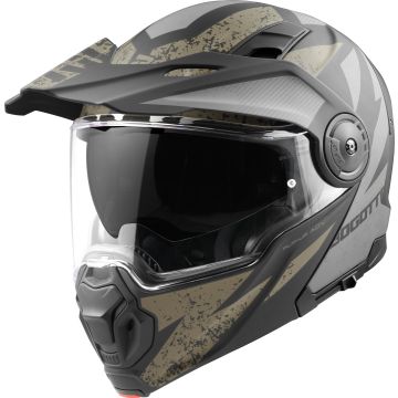 Bogotto FG-102 Safari Fiberglas Enduro Helm Zwart Grijs Bruin 