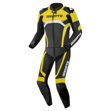 Bogotto Misano Zwart Wit Neon Geel 2-Delig Motorpak