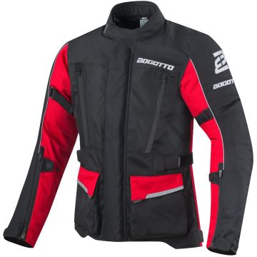 Bogotto Tampar Tour Waterdichte Zwart Rood Textiele Motorjas