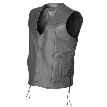 Büse Black Leather Motorcycle Vest